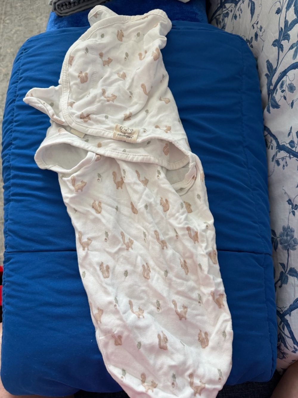 KeaBabies Swaddle with Squirrel Print - Cream & Tan